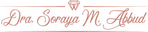 Logotipo do consultório da Dra. Soraya Maluf Abbud, mestre e especialista em dentística restauradora.